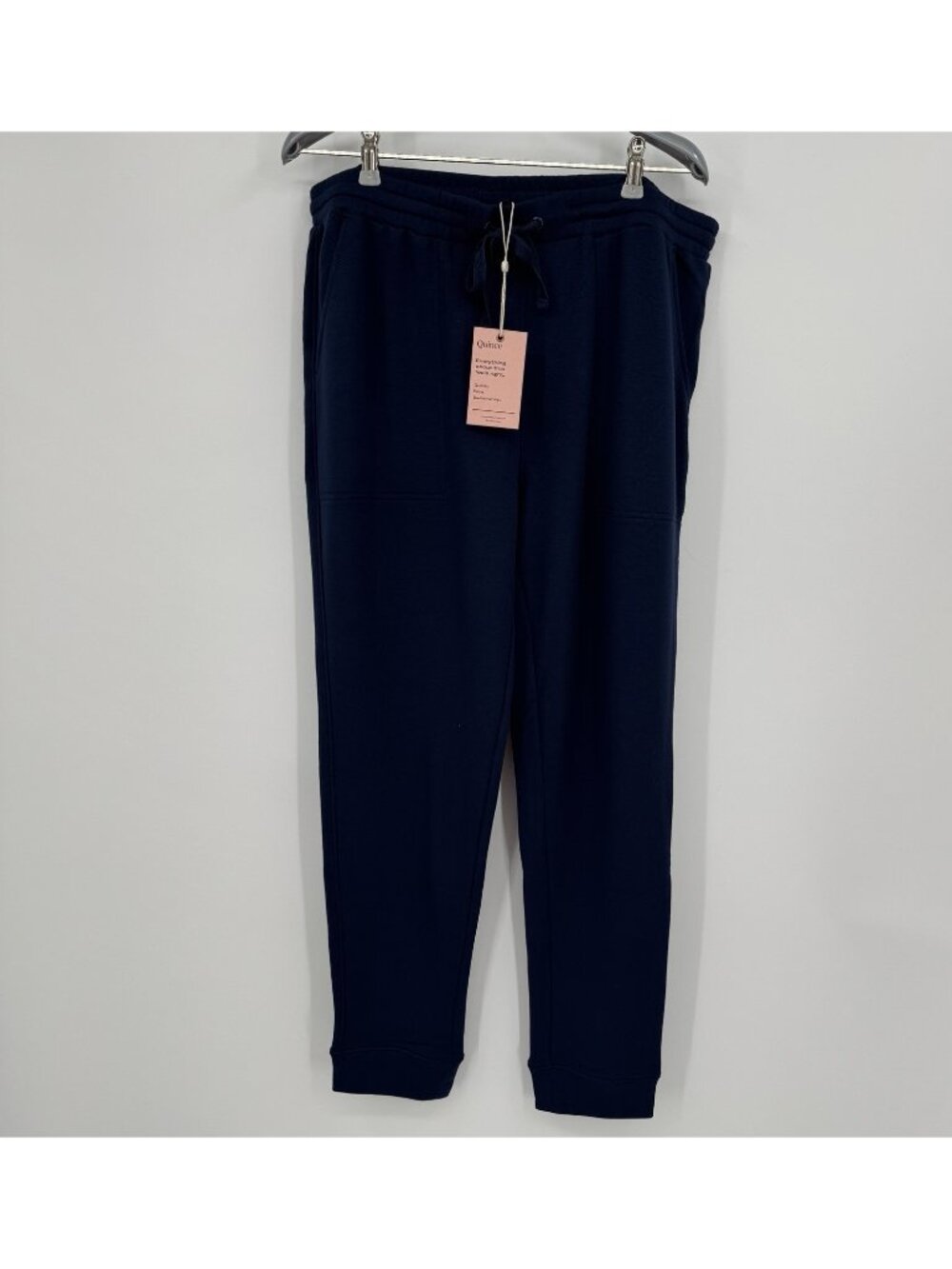 Quince Supersoft Fleece Jogger Sweatpants in Navy Blue size L Large